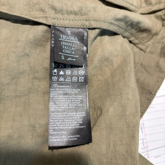 ALL SAINTS Sz S Breaker Olive Green Linen Blend Streetwear Oversized Jacket - Picture 13 of 16